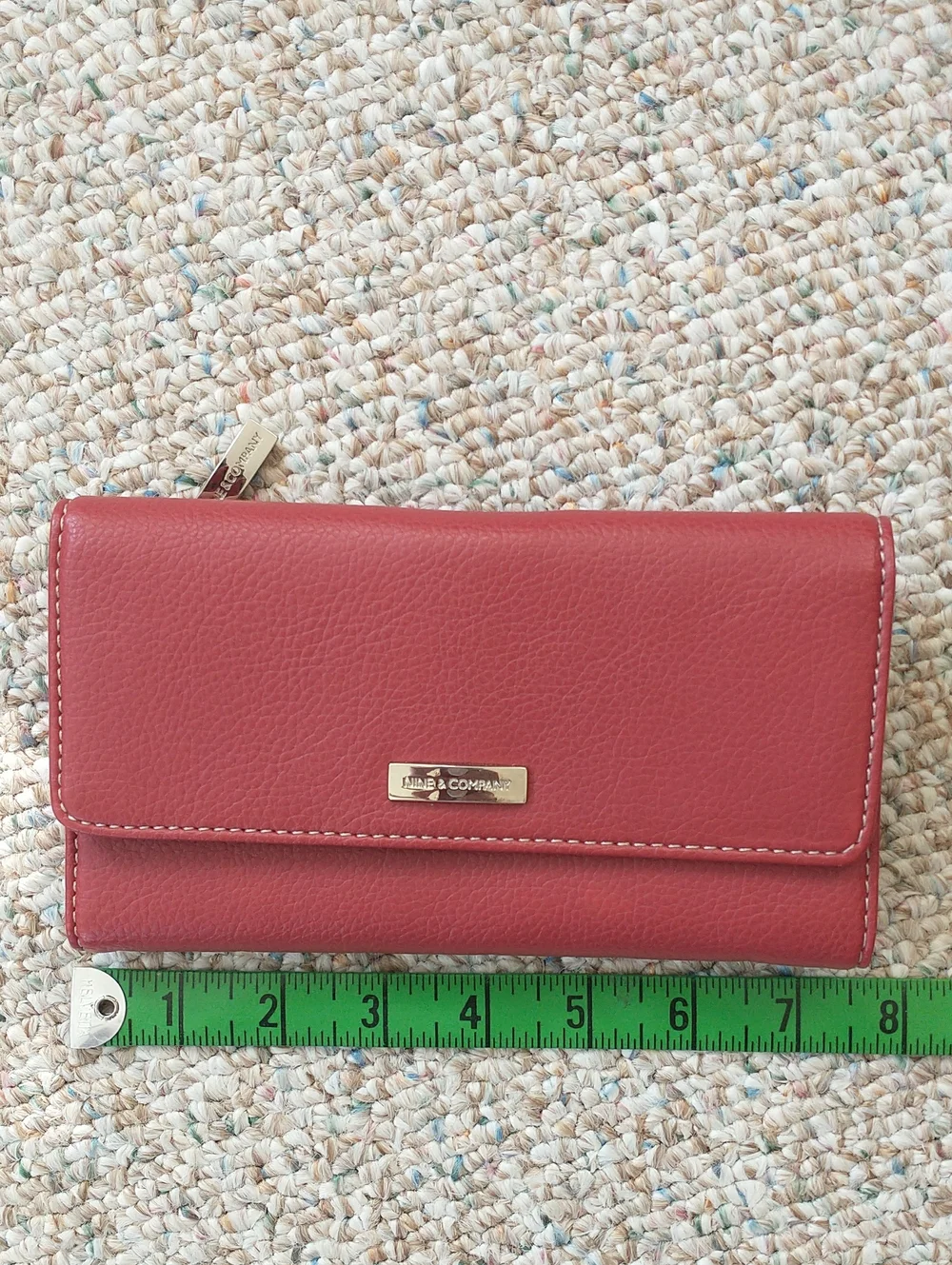Nine & Company Faux Pebbled Leather Wallet Red